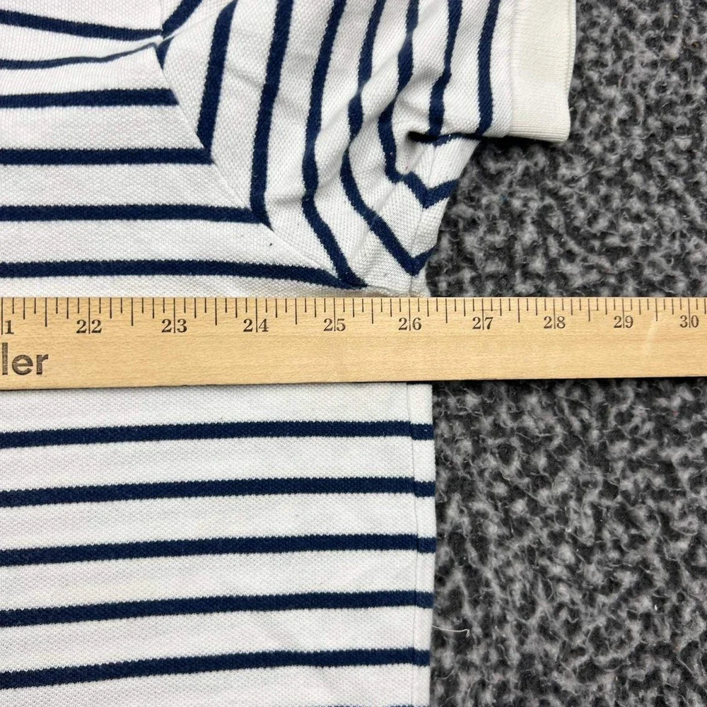 Vintage Polo Ralph Lauren Polo Shirt Men XXL White Striped Short Sleeve Cotton